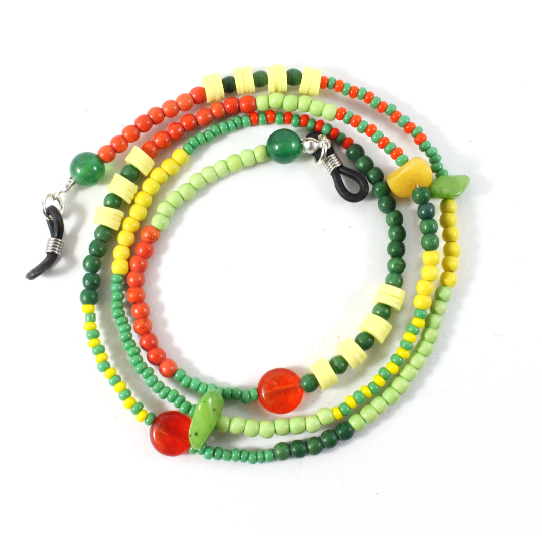Green Agate w/ Czech Seed Beads - Eyewear Chain-The Ricci District