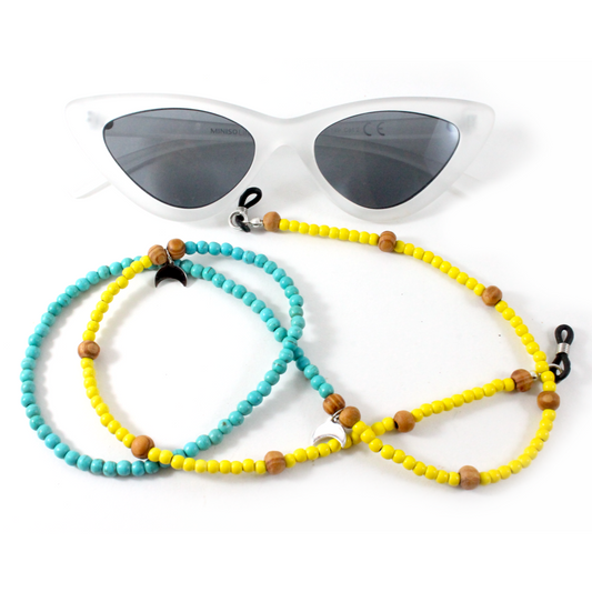 Turquoise w/ Yellow Agate & 925 Sterling Silver - Eyewear Chain-The Ricci District