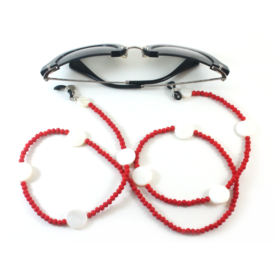 red crystals sunglasses chain