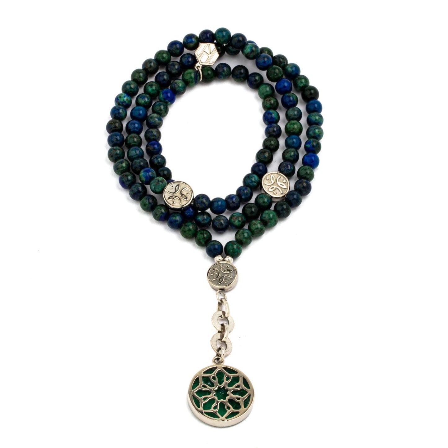 Azurite with Sterling Silver Necklace | Arabesque Collection