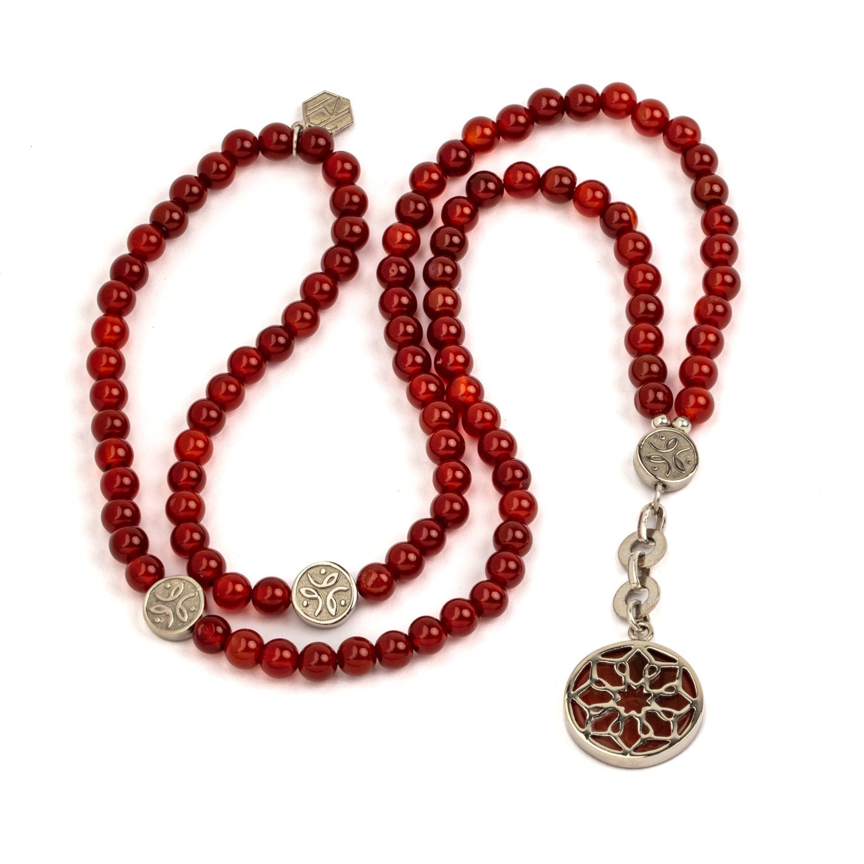 red agate with sterling silver necklace