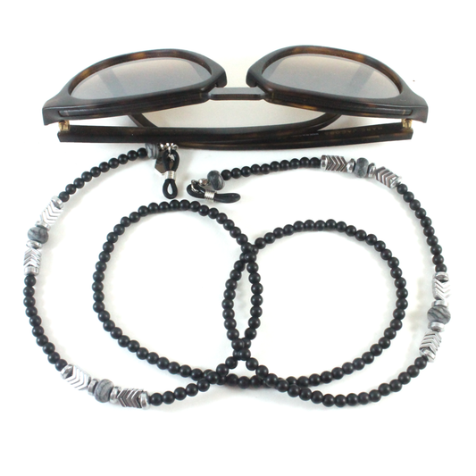 Onyx with Hematite Arrows Eyewear Chain