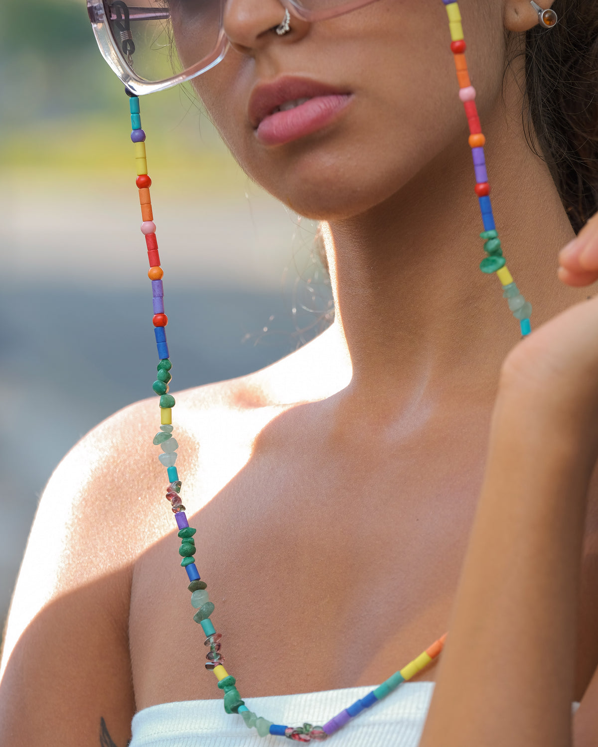 Colorful Funky Beaded Eyewear Chain – The Ricci District display picture 1