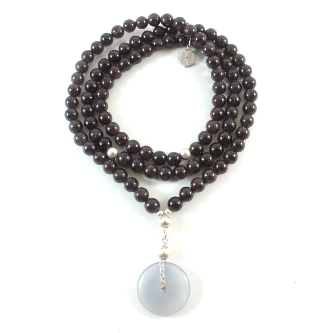 garnet beads and agate necklace