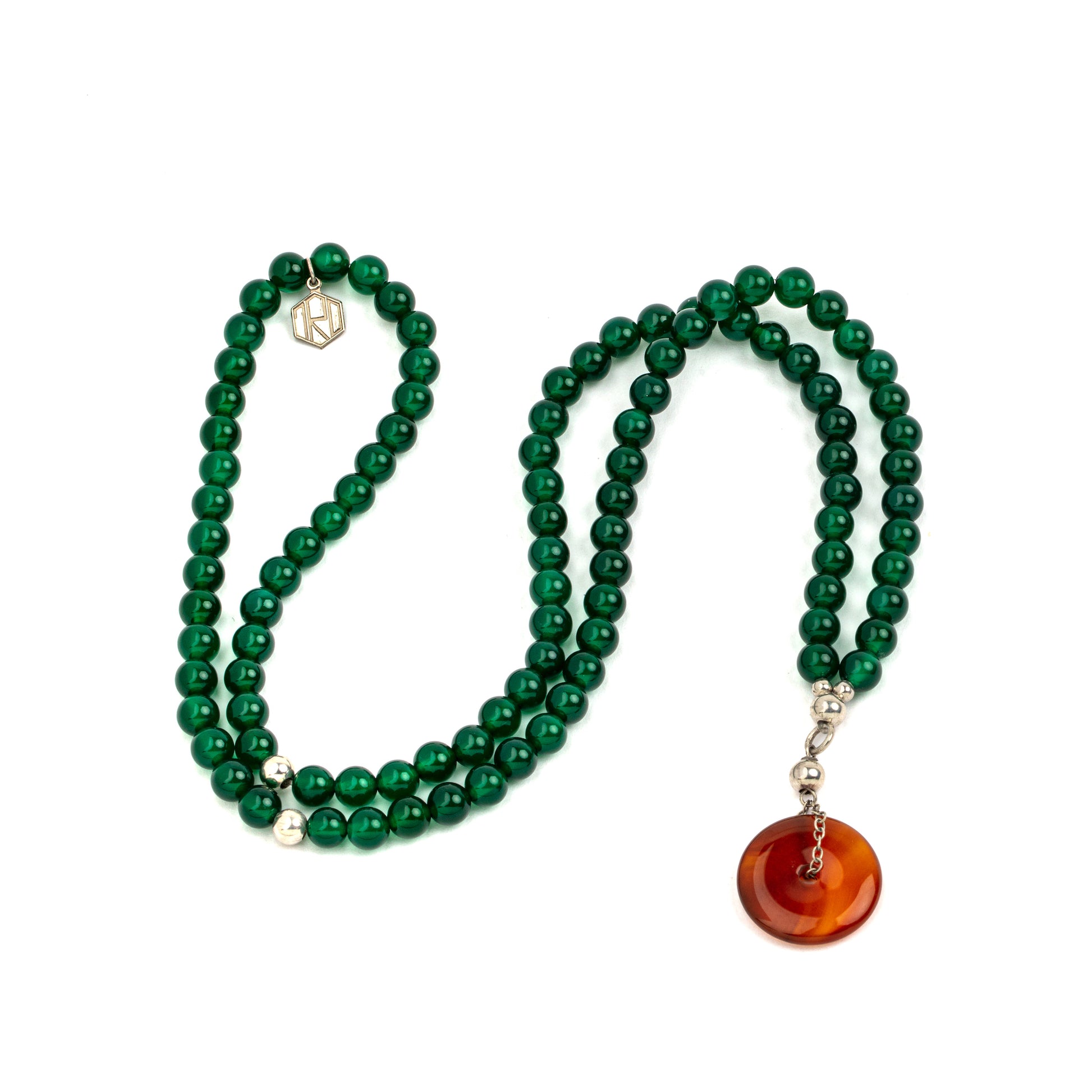 green brown agate necklace