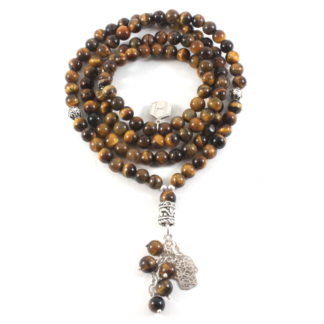 3-in-1 Tiger's Eye Necklace/Bracelet/Prayer beads -The Ricci District