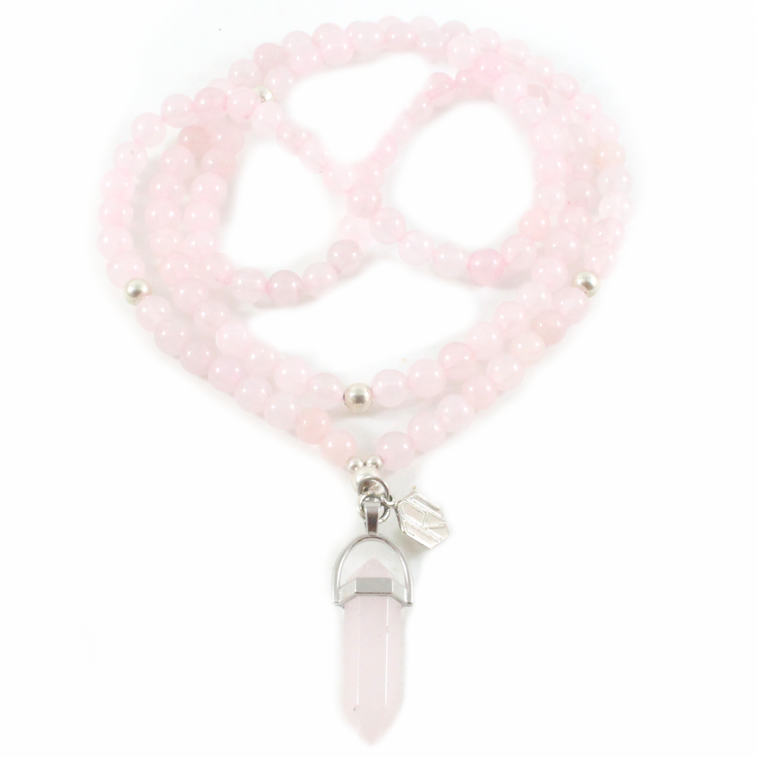 Rose Quartz Necklace & Pendant - Chakra Collection-TheRicciDistrict