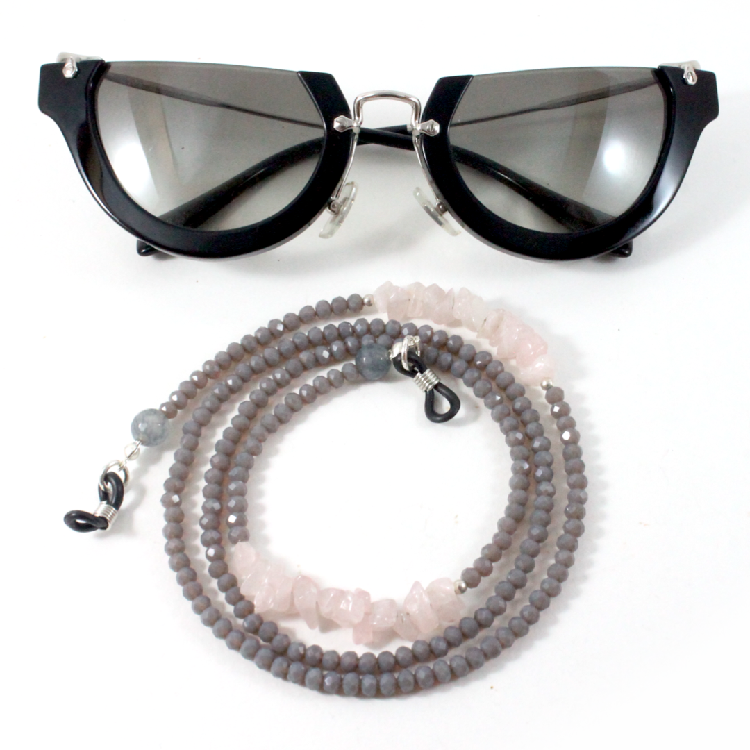 Rose Quartz w/ Crystals - Women's Eyewear Chain-The Ricci District