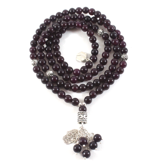 3-in-1 Maroon Agate Necklace/Bracelet/Prayer beads -The Ricci District