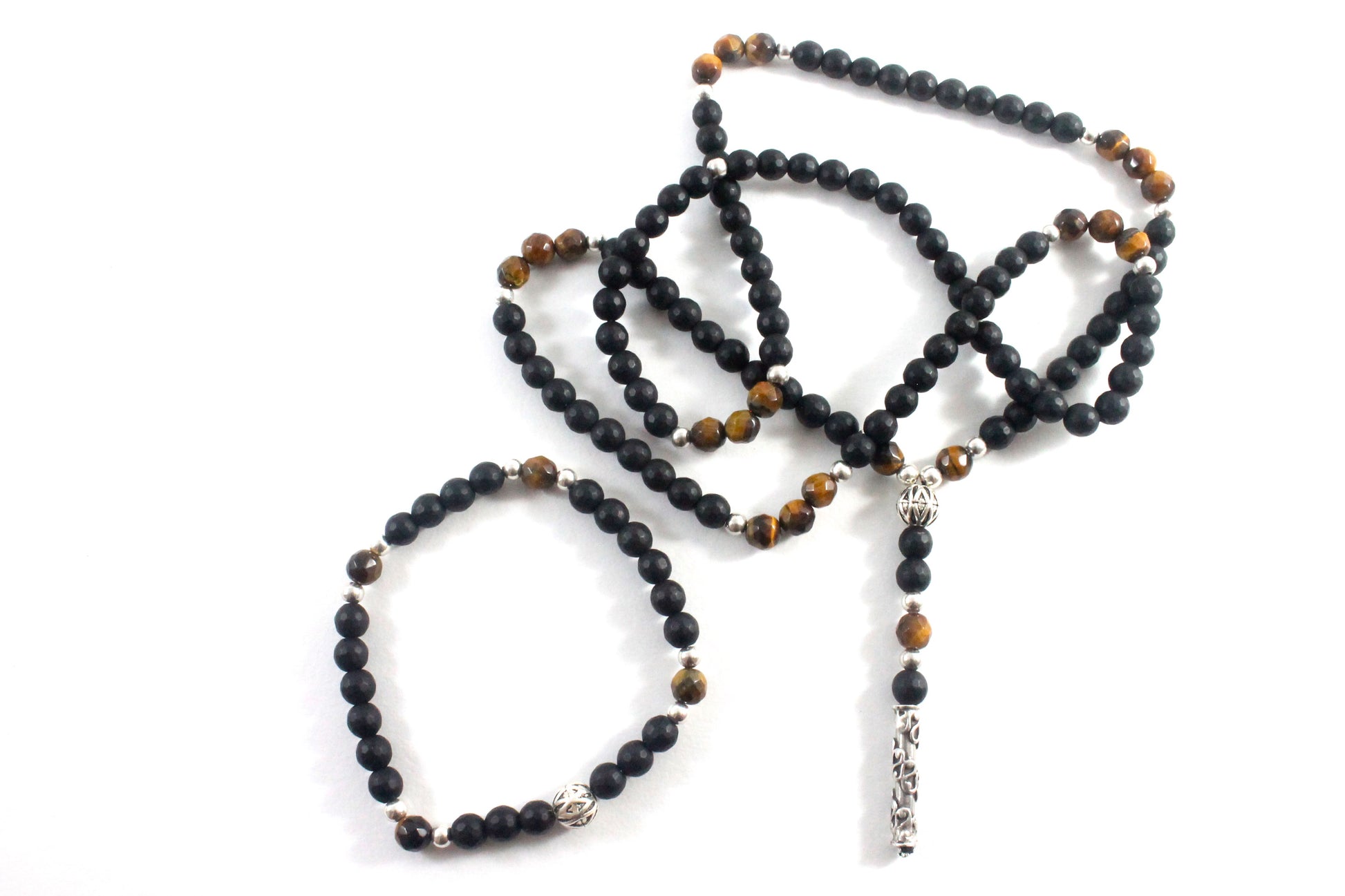 Onyx & Tiger’s Eye Necklace - Chakra Collection -The Ricci District