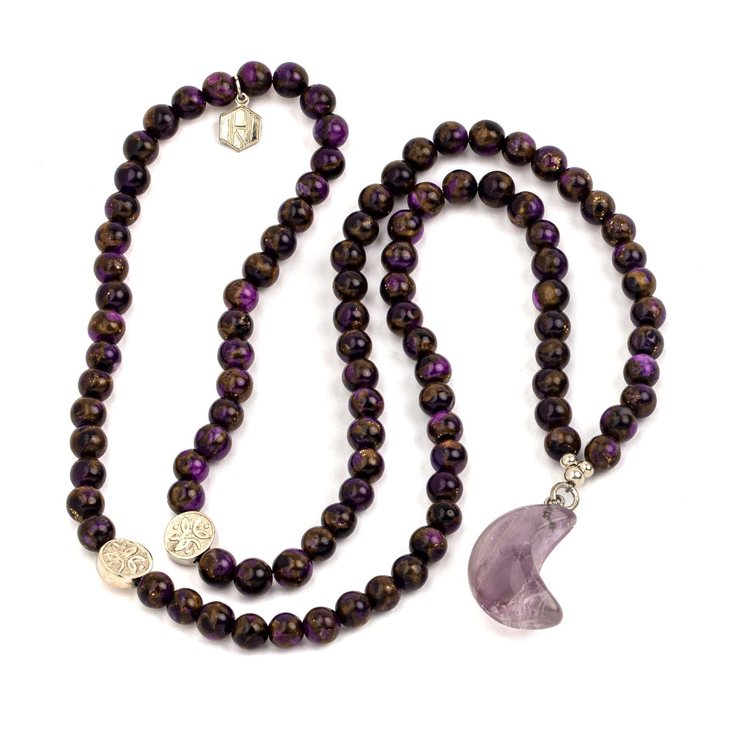 Purple Jasper beads with amethyst necklace