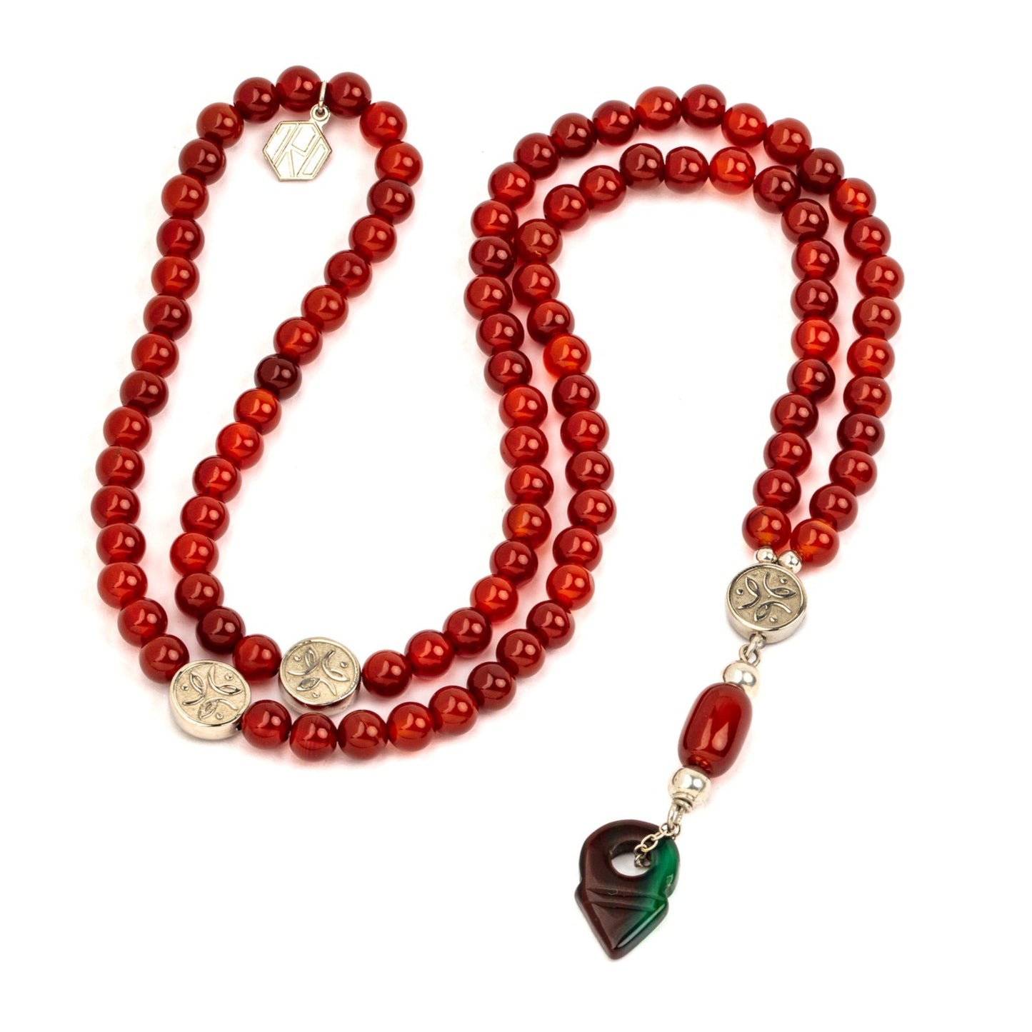 red agate with jade necklace