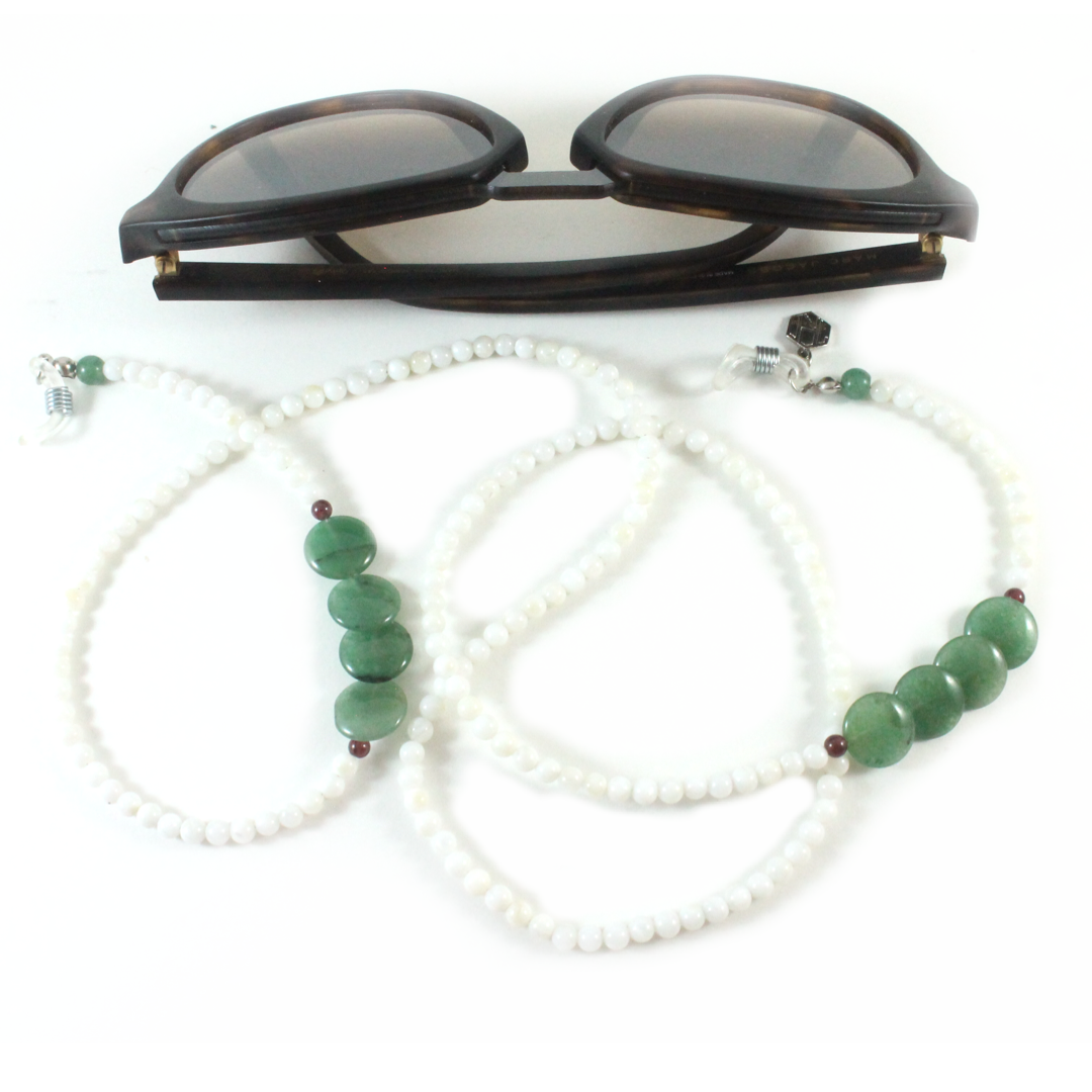 shell with jade sunglasses chain